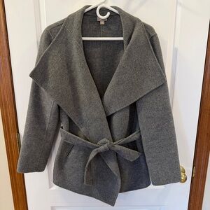 J.Jill Medium Gray Wool/Angora Belted Wrap Jacket- Classy, Comfy & Like NEW!